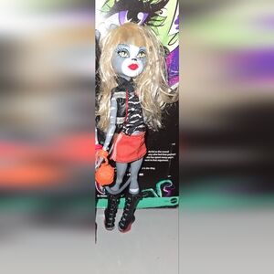Monster High Doll with Blonde Hair and Red Skirt